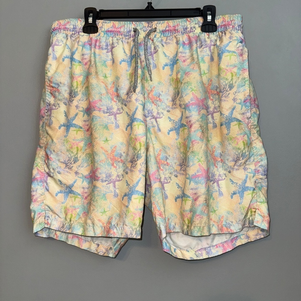 Michaels Pastel Starfish Multicolor Swim Trunks Shorts Size XL